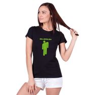 Qivi SFK0979KDNTS Baskılı Siyah Örme Kadın T-shirt