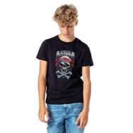 Qivi SFK2387KDNTS Wow Baskılı Siyah Örme Kadın T-shirt