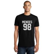 Qivi Shawn Mendes 98 Baskılı Siyah Erkek Örme T-shirt