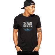 Qivi Shawn Mendes Mountain Baskılı Siyah Erkek Örme T-shirt