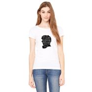 Qivi Sherlock Impossible Baskılı Beyaz Kadın Örme T-shirt