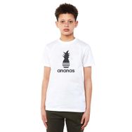 Qivi Silhouette Ananas Parody Logo Baskılı Unisex Çocuk Beyaz T-shirt