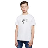 Qivi Silhouette Dandylion Flight Baskılı Unisex Çocuk Beyaz T-shirt