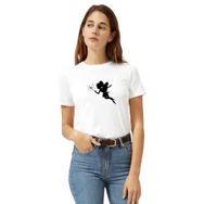 Qivi Silhouette Fairy Baskılı Beyaz Kadın T-shirt