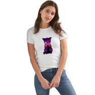 Qivi Silhouette Gintoki Baskılı Beyaz Kadın T-shirt