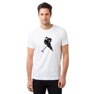 Qivi Silhouette Ice Hockey Baskılı Beyaz Erkek T-shirt