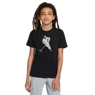 Qivi Silhouette Ice Hockey Baskılı Siyah Unisex Çocuk T-shirt