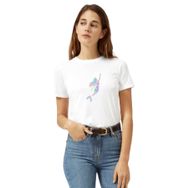 Qivi Silhouette Mermaid Baskılı Beyaz Kadın T-shirt