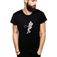 Qivi Silhouette Tennis Baskılı Siyah Erkek Örme T-shirt