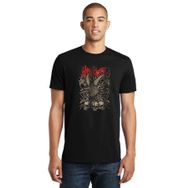 Qivi Slipknot Cover Skull Rock Metal Müzik Baskılı Siyah Örme Erkek T-shirt