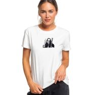 Qivi Slipknot Mıck Thomson Silüet Metal Rock Baskılı Beyaz Örme Kadın T-shirt