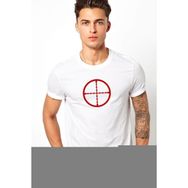Qivi Snipper Target Baskılı Beyaz Erkek Örme T-shirt