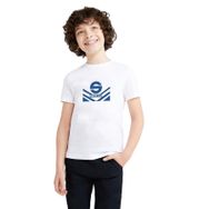 Qivi Sparco Logo Baskılı Unisex Çocuk Beyaz T-shirt