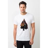 Qivi Stange Baskılı Beyaz Erkek Örme T-shirt