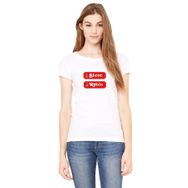 Qivi Stanger Things Robin & Steve Logo Baskılı Kadın Beyaz T-shirt