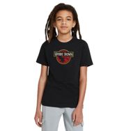 Qivi Stanger Things Upside Down Baskılı Unisex Çocuk Siyah T-shirt