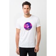 Qivi Steve Baskılı Beyaz Erkek Örme T-shirt