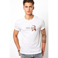 Qivi Stkrh72 Lady Gaga Baskılı Beyaz Erkek Örme T-shirt