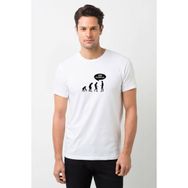 Qivi Stop Followıng Me Baskılı Beyaz Erkek Örme T-shirt