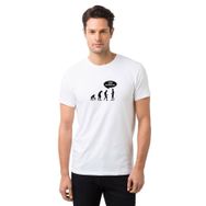 Qivi Stop Followıng Me Baskılı Beyaz Erkek Örme T-shirt