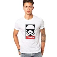 Qivi Storm Baskılı Beyaz Erkek Örme T-shirt