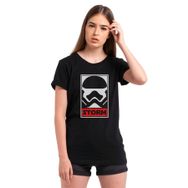 Qivi Storm Baskılı Siyah Örme Kadın T-shirt