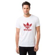 Qivi Stranger Yaprak Logo Baskılı Beyaz Erkek Örme T-shirt