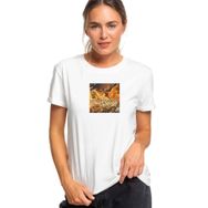 Qivi Stratovarius Nemesis Baskılı Beyaz Örme Kadın T-shirt