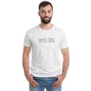 Qivi Sucum Baskılı Beyaz Erkek Örme T-shirt