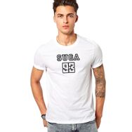 Qivi Suga 93 Baskılı Beyaz Erkek Örme T-shirt