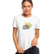 Qivi T1 Minibüs Gri Ton Volkswagen Beetle Baskılı Beyaz Örme Kadın T-shirt