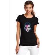 Qivi The Bitchin Baskılı Siyah Örme Kadın T-shirt