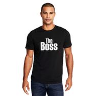 Qivi The Boss Baskılı Siyah Erkek Örme T-shirt