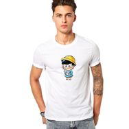Qivi The Fish Child Baskılı Beyaz Erkek Örme T-shirt