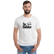 Qivi The Godfather Baskılı Beyaz Erkek Örme T-shirt