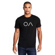 Qivi The Oa Logo Baskılı Siyah Erkek Örme T-shirt