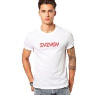 Qivi The Oa Syzygy Baskılı Beyaz Erkek Örme T-shirt