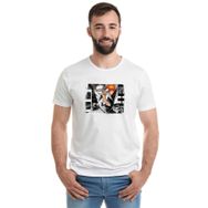 Qivi The One Anime Baskılı Beyaz Erkek Örme T-shirt