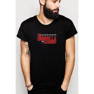 Qivi The Umbrella Academy Logo Yazı 2 Baskılı Siyah Erkek Örme T-shirt