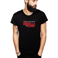 Qivi The Umbrella Academy Logo Yazı 2 Baskılı Siyah Erkek Örme T-shirt