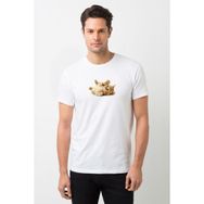 Qivi Tinycat Baskılı Beyaz Erkek Örme T-shirt