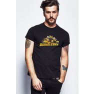 Qivi Transformers Bumblebee Christmas Baskılı Siyah Erkek Örme T-shirt
