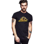 Qivi Transformers Bumblebee Christmas Baskılı Siyah Erkek Örme T-shirt