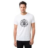 Qivi Triangle Baskılı Beyaz Erkek Örme T-shirt