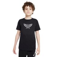 Qivi Triforce Nes Baskılı Unisex Çocuk Siyah T-shirt