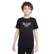 Qivi Triforce Nes Baskılı Unisex Çocuk Siyah T-shirt