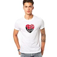 Qivi True Love Baskılı Beyaz Erkek Örme T-shirt