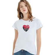Qivi True Love Baskılı Beyaz Örme Kadın T-shirt