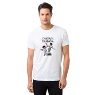 Qivi Tsubasa Oozora Baskılı Beyaz Erkek Örme T-shirt