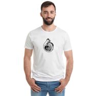 Qivi Turbo Vespa Baskılı Beyaz Erkek Örme T-shirt